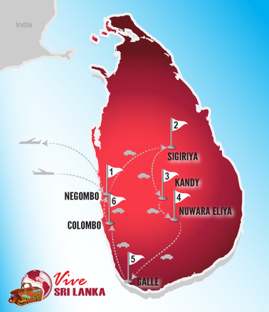 Sri Lanka Rundreise | Landkarte Zeitreise zu den Wurzeln Sri Lankas